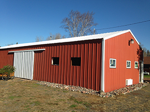 Pole Shed getting windows